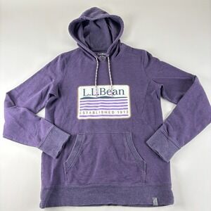 LL Bean Pullover Hoodie Sweatshirt Thumbhole Women's Size XS‎ Reg Purple